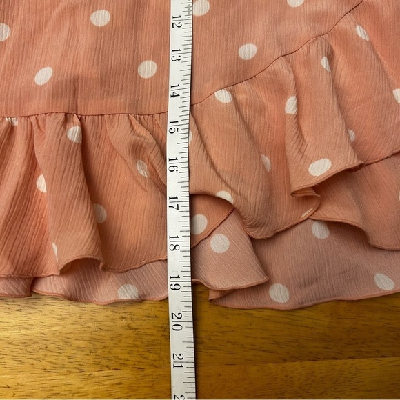 NWT LC Lauren Conrad Pink Polka Dot Ruffle Flutter Mini Skirt - Picture 11 of 13